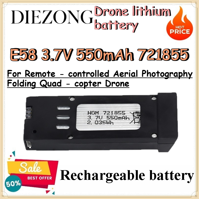 E58 3.7V 550mAh 721855 Drone l - Eachine Drone E58 recension och pris